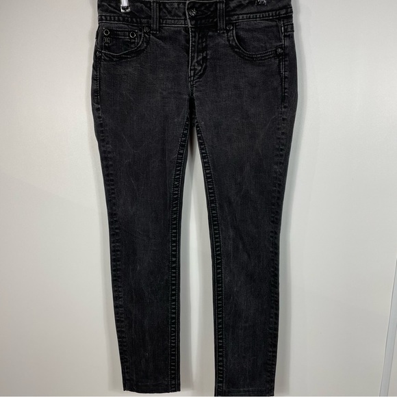 Miss Me Medium Wash Black Skinny Jeans Stretch Denim 31x29 Juniors Size 29 - Picture 1 of 16